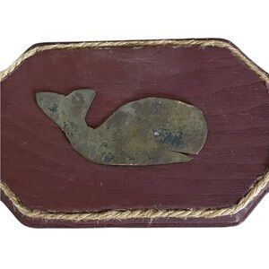 Wood Wall Plaque With Whale Made w/ Copper Recovered From Shipwreck Delaware